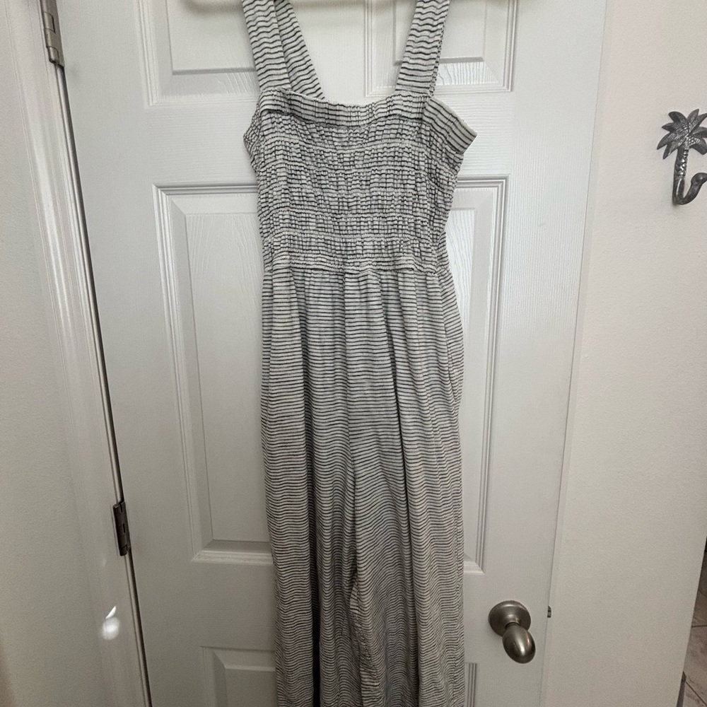 American Eagle Smocked Jumpsuit - Black & White